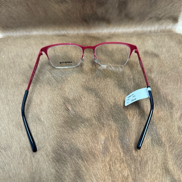 Arnette MAKAII 6126 723 53-19-145 Black/Red Metal Half Rim Eyeglasses Frame New - Picture 14 of 15